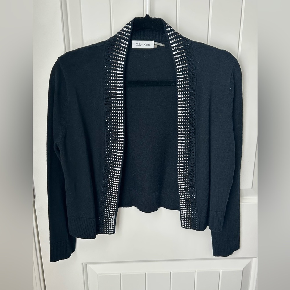 Calvin Klein Black Cardigan with Silver Detailing